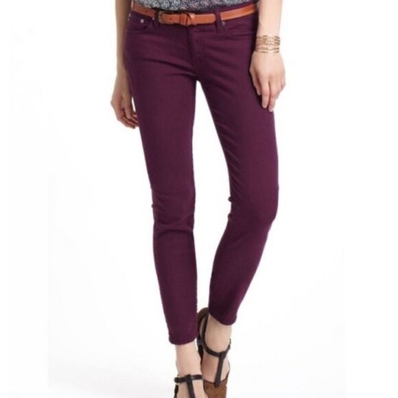 AG Adriano Goldschmied The Stevie Ankle Slim Straight Leg Purple Size 26R - Picture 1 of 15